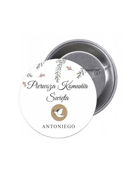 Przypinki Buttony Pierwsza Komunia Święta Imię Znaczki