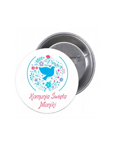 Przypinki Buttony – Komunia Święta Imię Znaczki Badziki