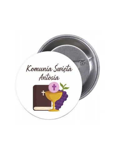 Przypinki Buttony Komunia Święta Imię Znaczki Badziki