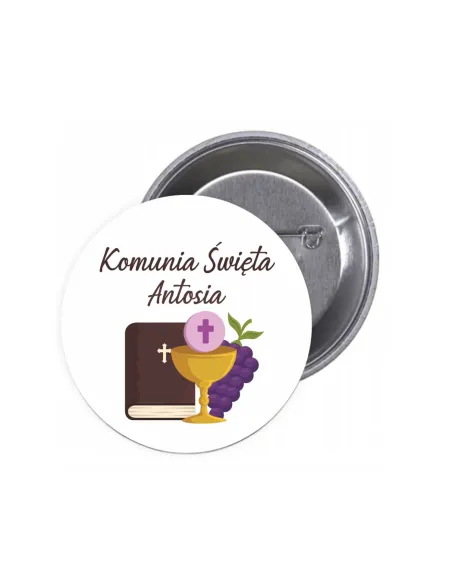 Przypinki Buttony Komunia Święta Imię Znaczki Badziki