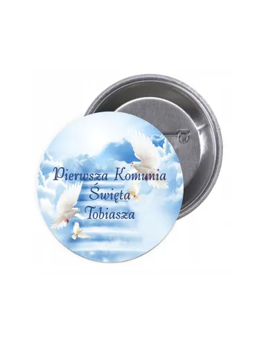 Przypinki Buttony – Komunia Pierwsza Święta Imię Znaczki