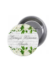 Przypinki Buttony Komunia Pierwsza Święta Znaczki Badziki