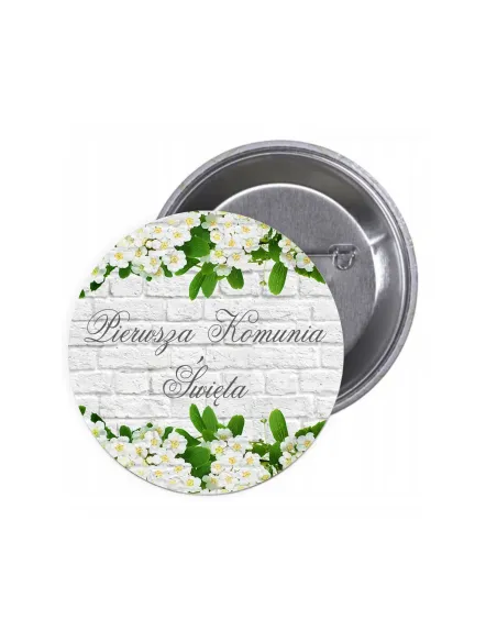 Przypinki Buttony Komunia Pierwsza Święta Znaczki Badziki