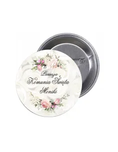 Przypinki Buttony Komunia Pierwsza Święta Imię Znaczki