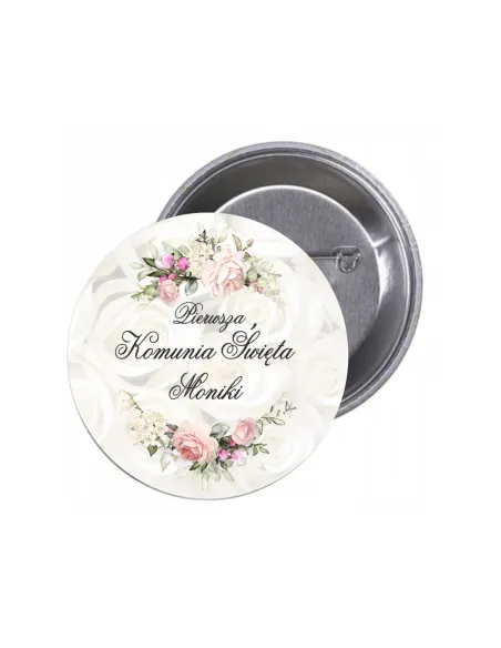 Przypinki Buttony Komunia Pierwsza Święta Imię Znaczki