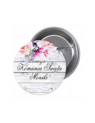 Przypinki Buttony Personalizowany z Nadrukiem Komunia