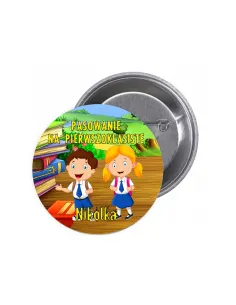 Przypinki Buttony Pasowanie Pierwszoklasistę Imię Znaczki