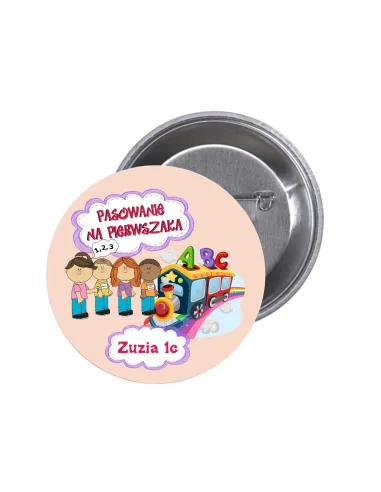 Przypinki Buttony Pasowanie Pierwszaka Imię Klasa Znaczki