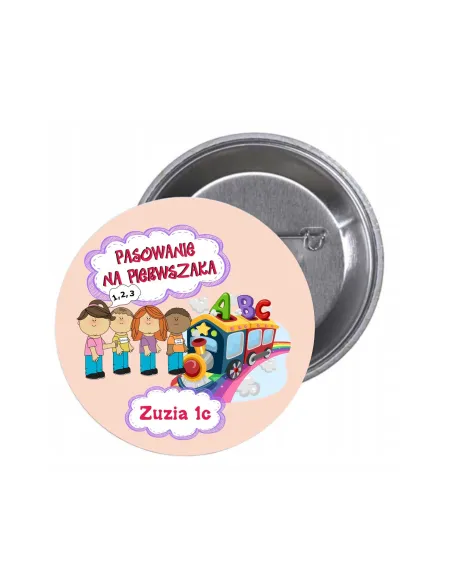 Przypinki Buttony Pasowanie Pierwszaka Imię Klasa Znaczki