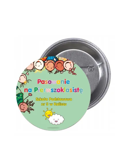 Przypinki Buttony Pasowanie na Pierwszoklasistę Szkoła