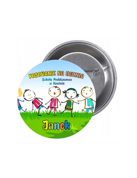 Przypinki Buttony Pasowanie Ucznia Szkoła Imię Znaczki
