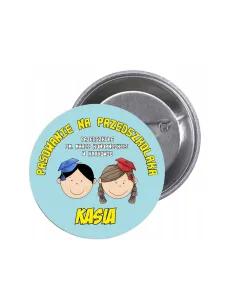 Przypinki Buttony Pasowanie na Przedszkolaka Szkoła Imię