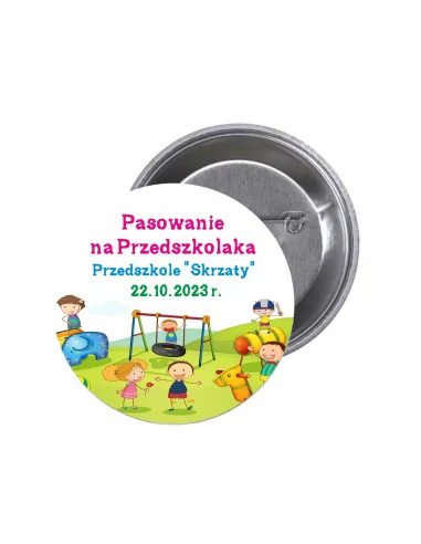 Przypinki Buttony Pasowanie na Przedszkolaka Przedszkole