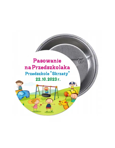Przypinki Buttony Pasowanie na Przedszkolaka Przedszkole