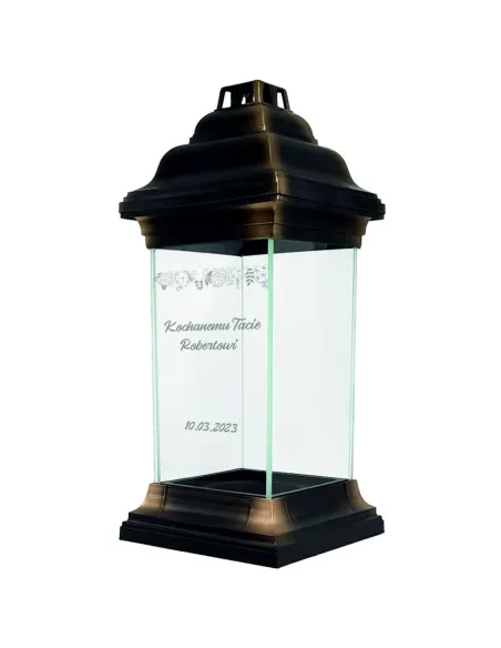 Znicz Szklany z Grawerem Kapliczka Taty Personalizowany