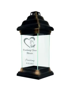 Znicz Szklany Kapliczka dla Córki Personalizacją Grawerem