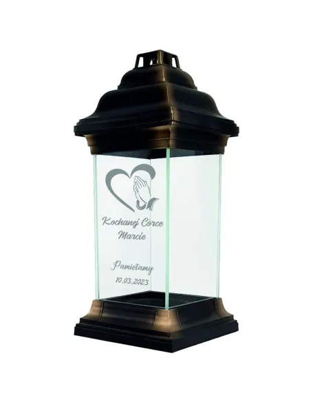 Znicz Szklany Kapliczka dla Córki Personalizacją Grawerem