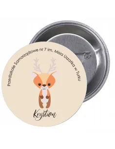 Przypinki Buttony Przedszkole Imię Sarna Znaczki Badziki