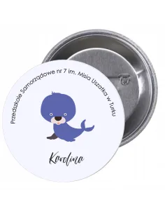 Przypinki Buttony Przedszkole Imię Foka Znaczki Badziki