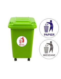 Naklejki na Kosze Segregacji Śmieci Szkło Metal Papier