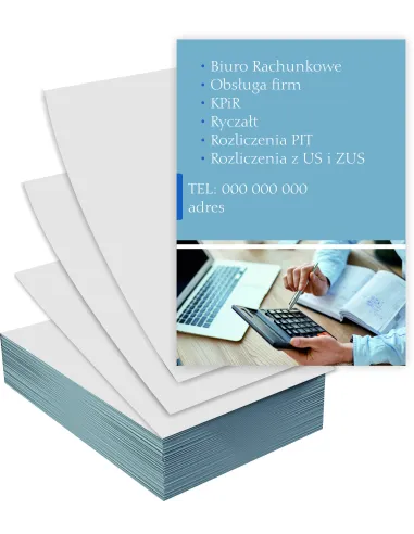 Ulotki A6 1000 szt Reklamowe Firmowe Biuro Rachunkowe +