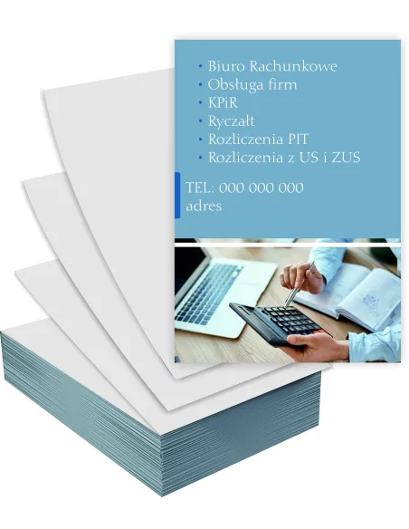 Ulotki A6 1000 szt Reklamowe Firmowe Biuro Rachunkowe +