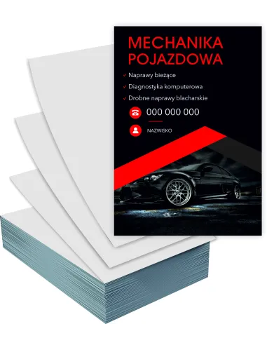 Ulotki A6 100 szt Reklamowe Firmowe Mechanika Pojazdowa