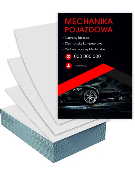Ulotki A6 100 szt Reklamowe Firmowe Mechanika Pojazdowa