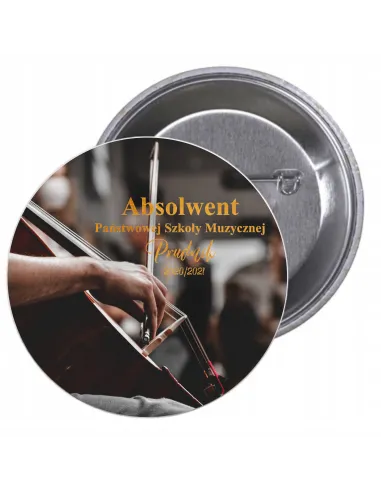 Przypinki Buttony Absolwent Szkoła Muzyczna Kontrabas