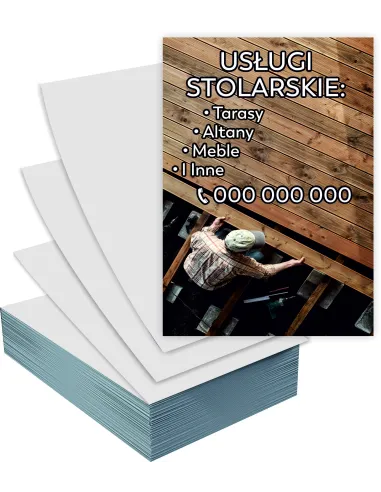Ulotki A5 100 sztuk Reklamowe Firmowe Usługi Stolarskie