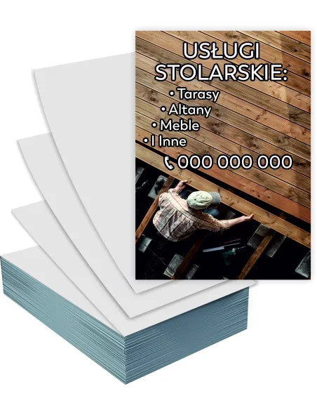 Ulotki A5 100 sztuk Reklamowe Firmowe Usługi Stolarskie