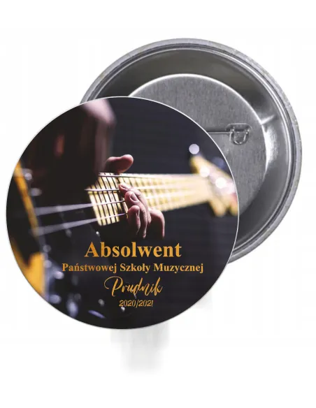 Przypinki Buttony Absolwent Szkoła Muzyczna Personalizowany