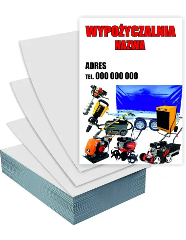 Ulotki A4 5000 sztuk Reklamowe Firmowe Wypożyczalnia +