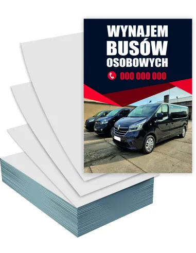 Ulotki A4 1000 sztuk Reklamowe Firmowe Wynajem Busów +