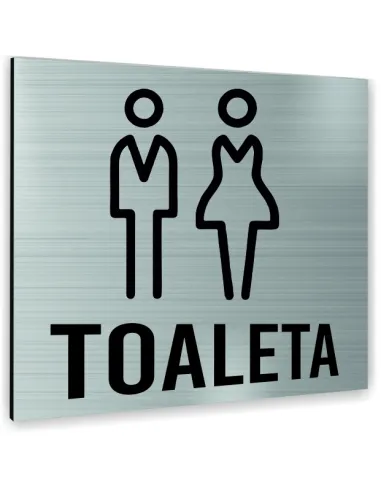 Tabliczka Srebrna Wc Toaleta Tekst Dowolny Tekst Napis