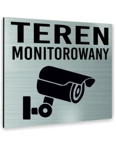 Tabliczka Srebrna Teren Monitorowany Tekst Dowolny Tekst