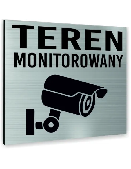 Tabliczka Srebrna Teren Monitorowany Tekst Dowolny Tekst