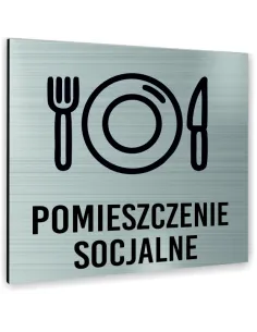 Tabliczka Srebrna Pomieszczenie Socjalne Tekst Dowolny