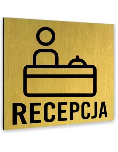 Tabliczka Złota Recepcja Tekst Dowolny Tekst Napis Tablica
