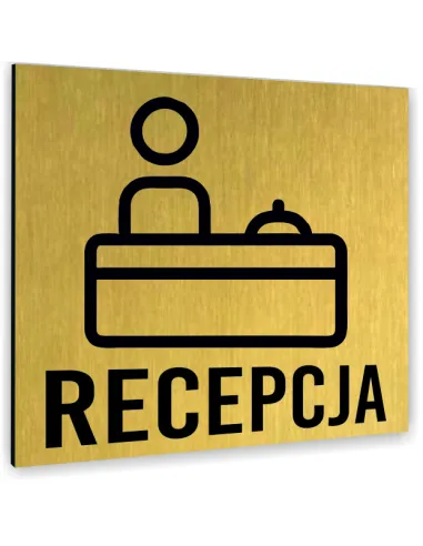 Tabliczka Złota Recepcja Tekst Dowolny Tekst Napis Tablica