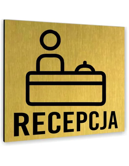 Tabliczka Złota Recepcja Tekst Dowolny Tekst Napis Tablica