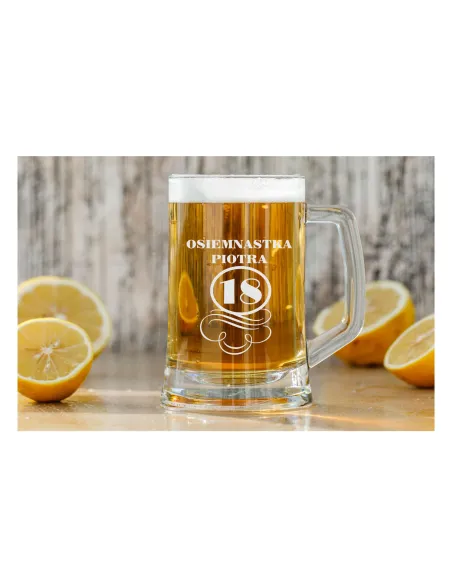 Kufel do Piwa Grawerem Prezent Tkę Osiemnastkę Urodziny