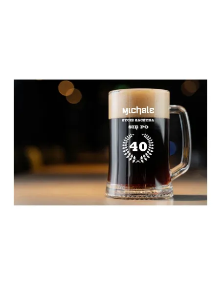 Duży Kufel do Piwa Prezent Grawerem Napisem z Grawerem