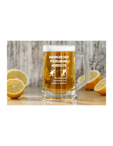 Kufel do Piwa Grawerem Dedykacją Kawalerskie z Grawerem