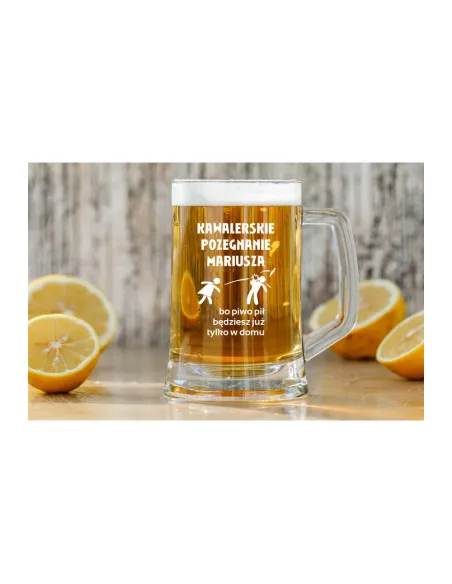Kufel do Piwa Grawerem Dedykacją Kawalerskie z Grawerem