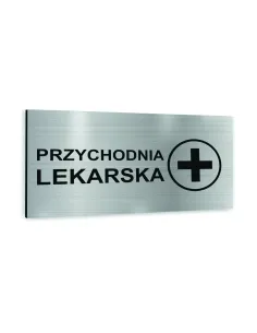 Tabliczka Srebrna Aluminiowa Przychodnia Lekarska Nadruk