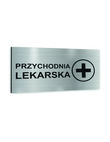 Tabliczka Srebrna Aluminiowa Przychodnia Lekarska Nadruk