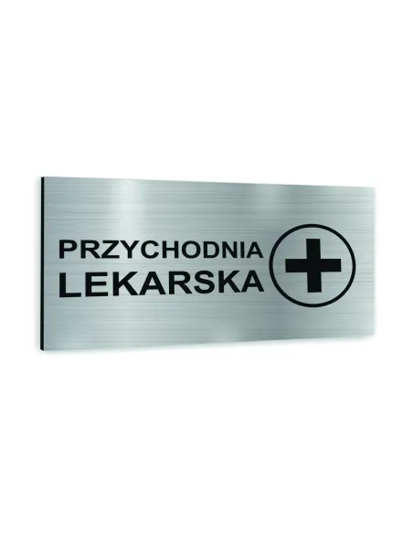 Tabliczka Srebrna Aluminiowa Przychodnia Lekarska Nadruk