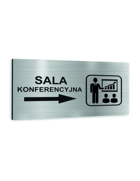 Tabliczka Srebrna Aluminiowa Sala Konferencyjna Nadruk