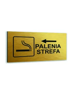 Tabliczka Złota Aluminiowa Strefa Palenia Dowolny Nadruk